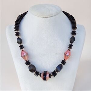 Vintage Lee Sands Pink Mother Of Pearl Beaded Necklace